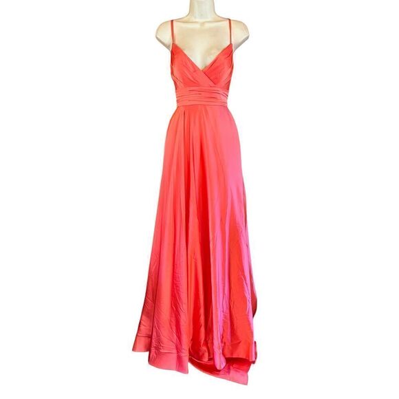 La Femme 28571 Prom Dress in Coral NWOT Size 6 - Picture 4 of 7